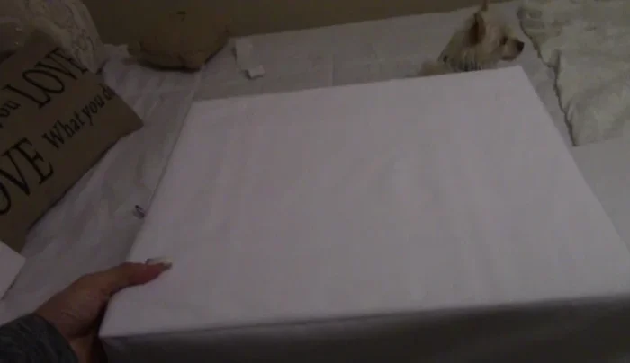 Assemble the final bed by layering the mattress on top of the box spring.