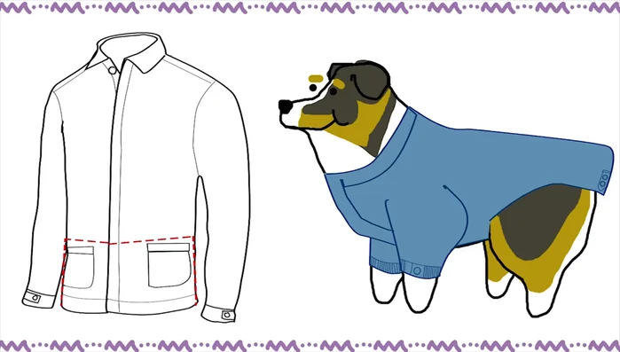 Create a leash attachment flap using scrap fabric from the pockets.