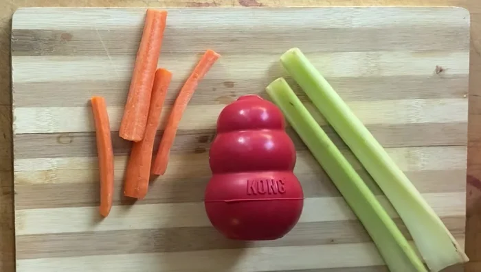 Fruit Kong: Layer blueberries, banana, yogurt, apple slices, and oatmeal.
