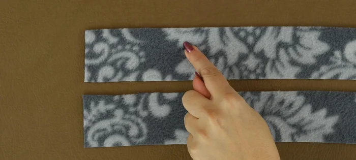 Sew the strips together to create one long loop. Sew the short ends of each strip together (right sides together), then join all strips to form a continuous loop. Use a 1/4 inch seam allowance and back stitch.