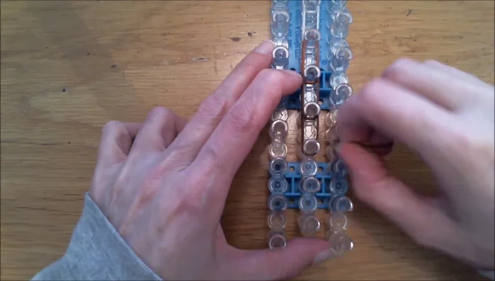 Continue with double loops until you reach the top of your loom.