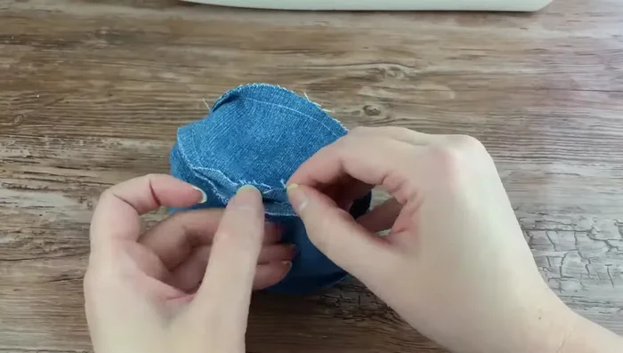 Turn the fabric right side out.