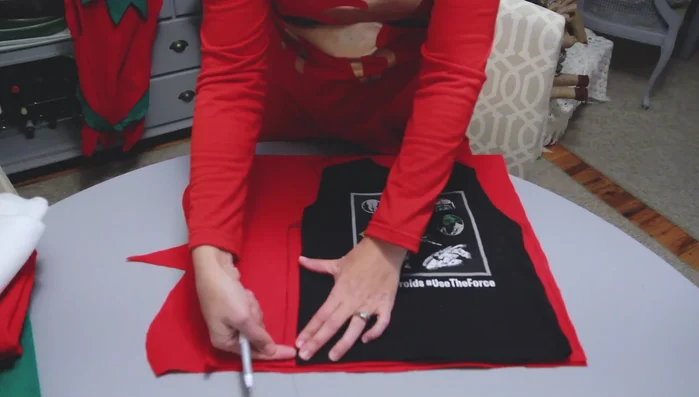 Create a pattern using a t-shirt. Add seam allowance.