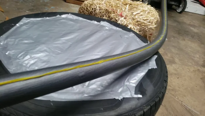 Protect the sharp edges of the tire entrance with soft pipe insulation or a similar material.