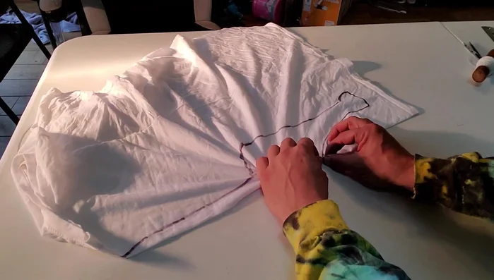 Double band your first spot, then scrunch the rest of the fabric and add another rubber band.