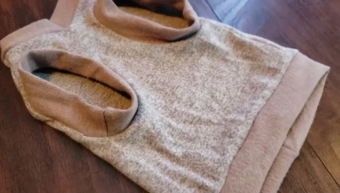 Finish the sweater and try it on your cat.