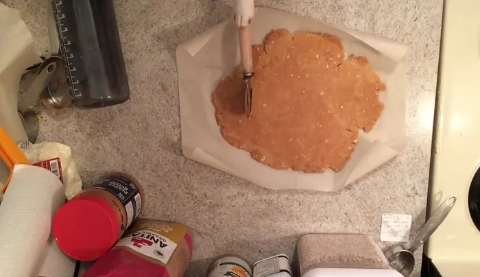 Roll out the dough and cut into squares (or desired shapes) using a pizza cutter.