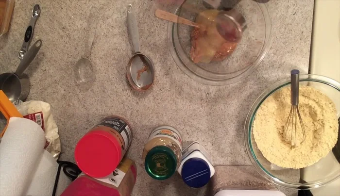 In a separate bowl, combine wet ingredients (peanut butter, warm water). Stir well.