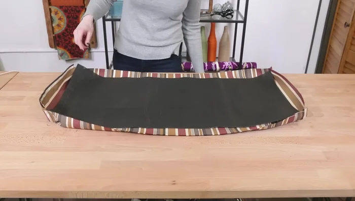 Place the top and bottom edges together with right sides facing, sew along three sides (excluding the velcro side).